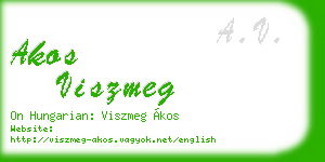 akos viszmeg business card
